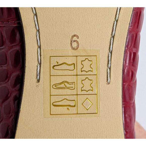 Jeffrey Campbell Dauphine Studded Ballet Flats 6 Croc Burgundy Patent Punk - Picture 3 of 15